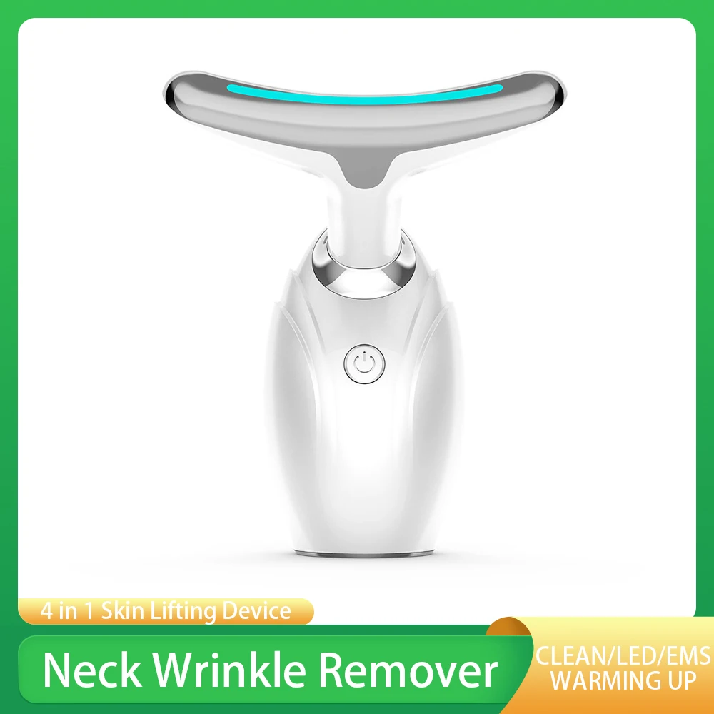 

Новое устройство для красоты лица и шеи, устройство для подтяжки кожи с двойным подбородком, удаление морщин, 3 цвета, фотонная терапия, иску...