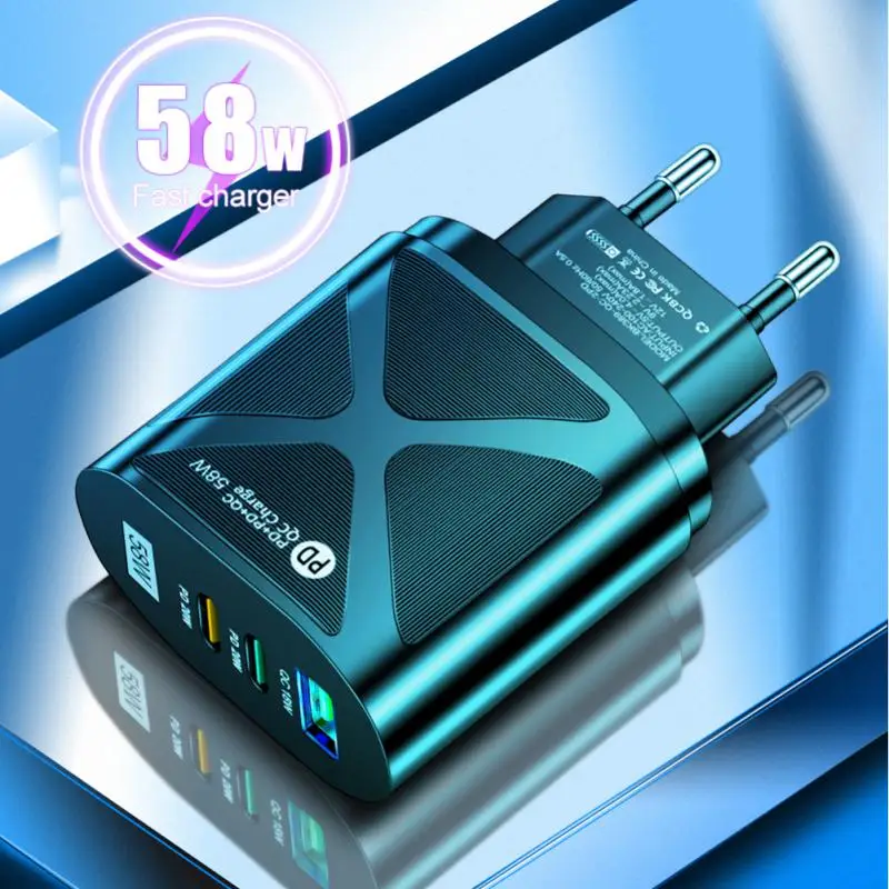 

2pdqc3.0usb Wall Adapter Portable 20w Usb Charger Support Type C Pd Fast Charging For Iphone Huawei Eu Us Uk Plug Phone Charger