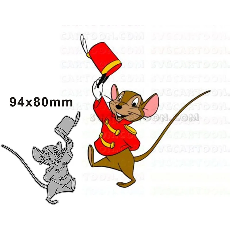 Новинка 2022 металлические штампы для вырезания животных мышь перо шляпа