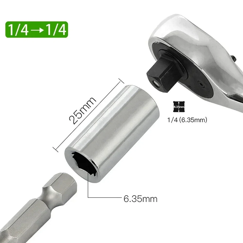 

Конвертер гнезда 1/4 дюйма на 1/4 шестигранник 2 шт.