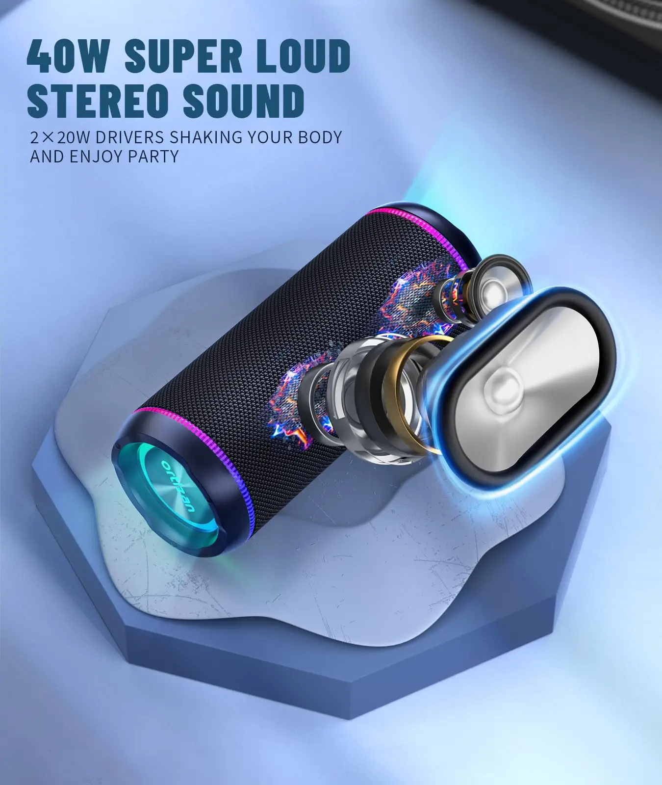 Беспроводные Bluetooth-колонки Bass Boost 40 Вт