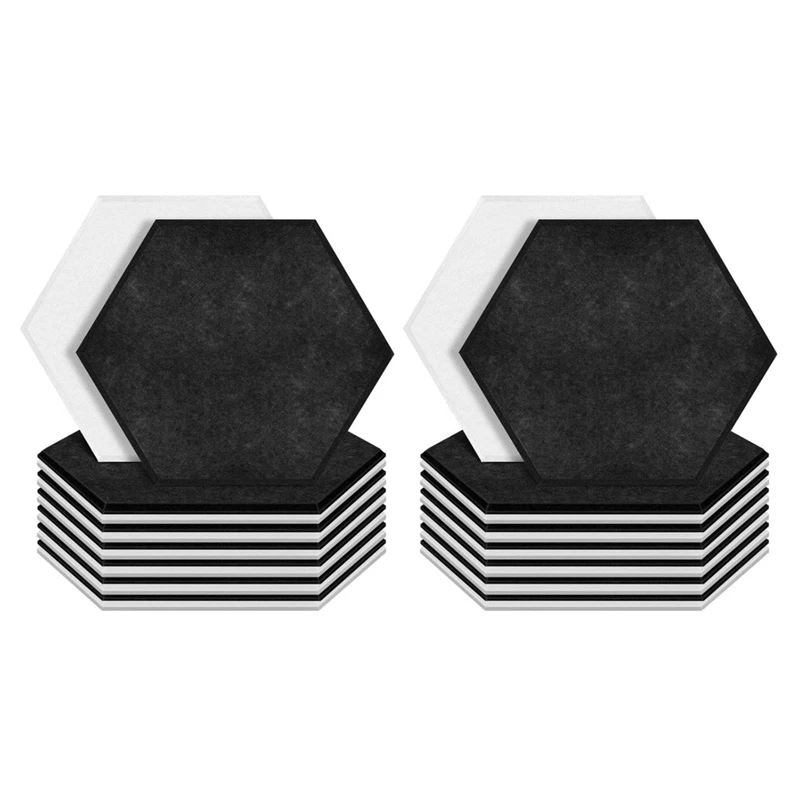 

24 Pcs Hexagon Acoustic Panels Beveled Edge Sound Proof Foam Panels,Sound Proofing Padding For Studio,Acoustic Treatment
