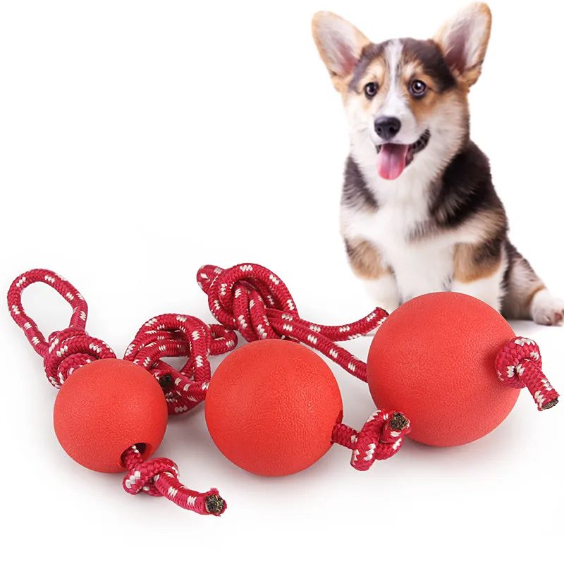 

Pet Tooth Cleaning Chew Red Balls Burly Rubber Safe Non-toxic Dog Toys Elastic Ball