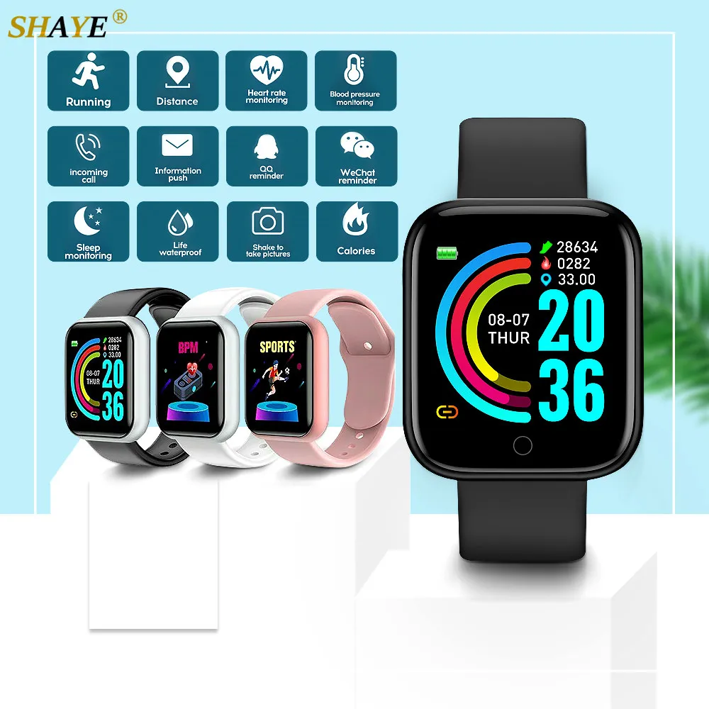 

relogio digital Smart Watch Y68 2021 Men Relogio Inteligente Heart Rate Monitor Digital Bracelet SmartWatch women kids clock