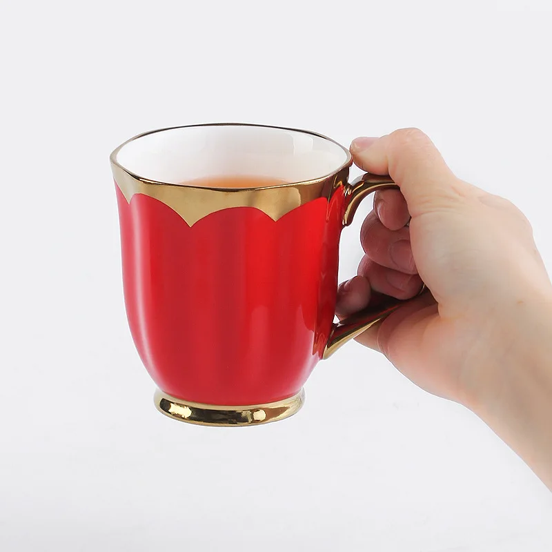 

Керамическая одинарная чашка 350 мл, семейная Роскошная кофейная чашка в скандинавском стиле для завтрака, Красивая Подарочная кружка