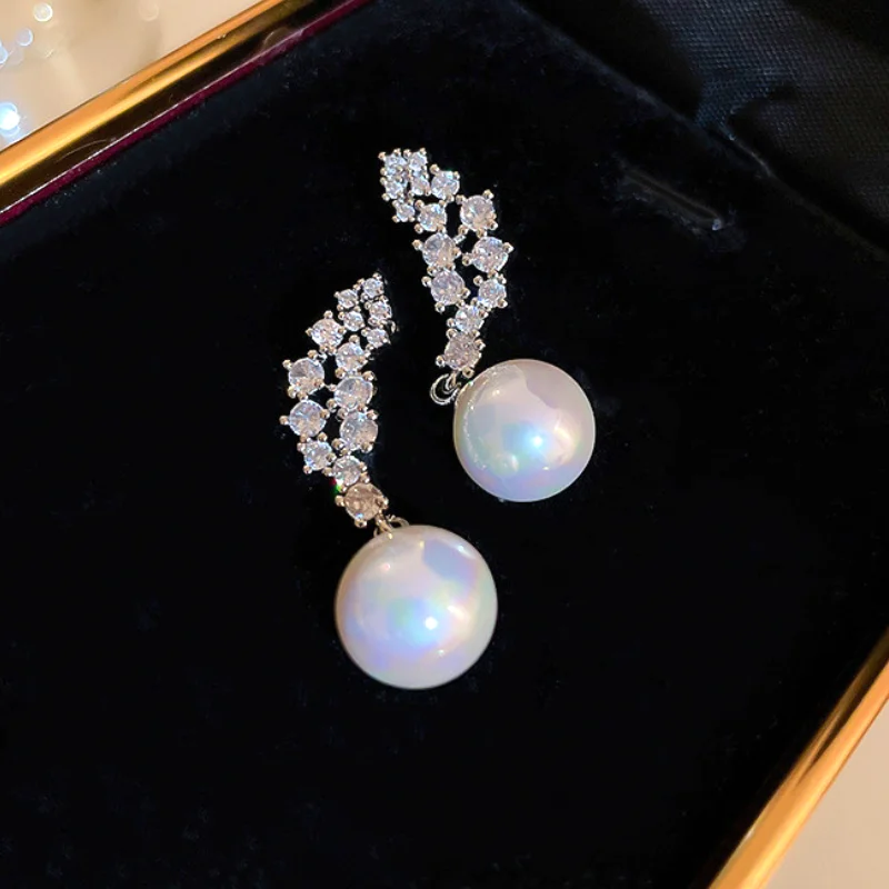 Висячие серьги CAOSHI с искусственным жемчугом для женщин ослепительные