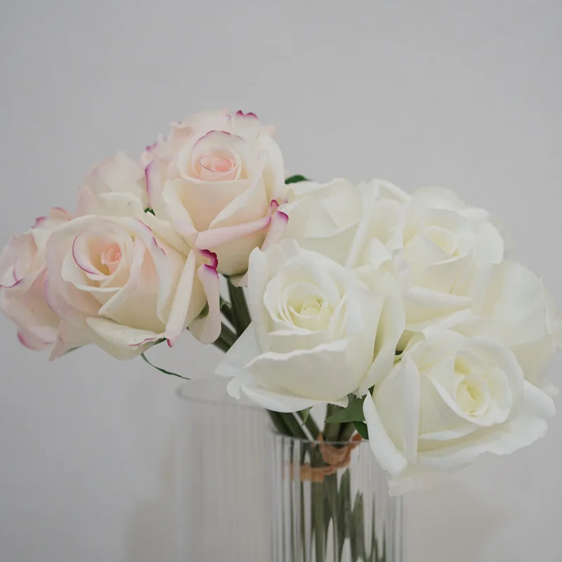 

Artificial Latex Snow Mountain Rose Moisturizing True Touch Bouquet Wedding Photography Props Home Living Room Table Decoration