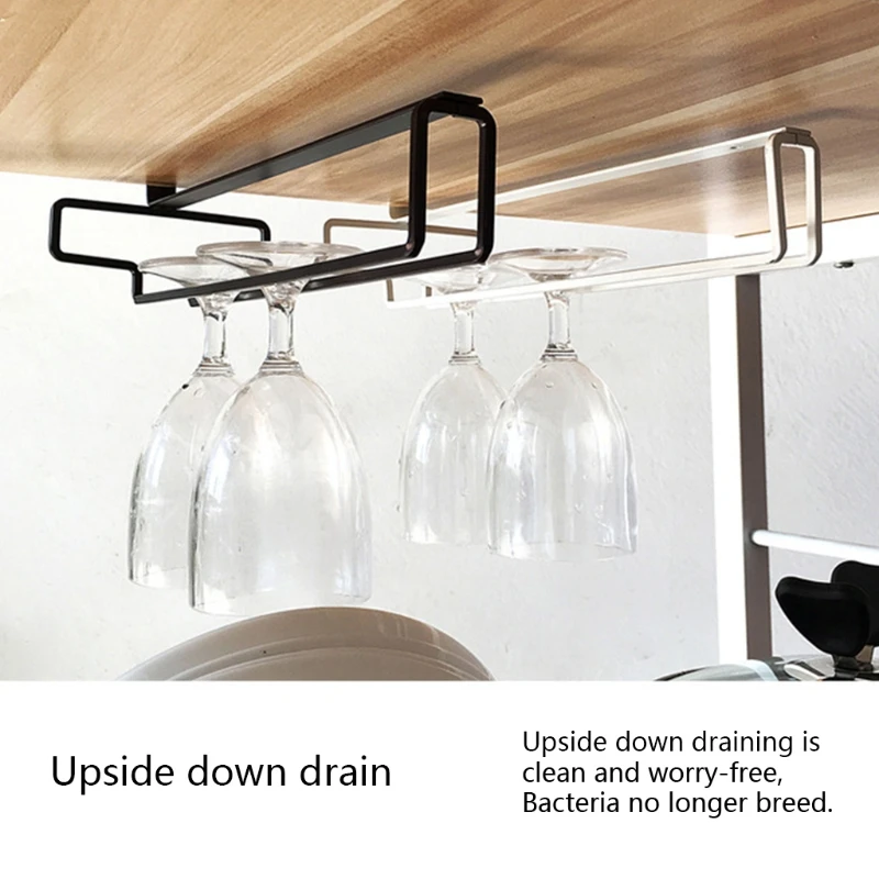

Screwless Hanging Wine Glass Holder Goblet Rack for Bar Kitchen Storage Durable