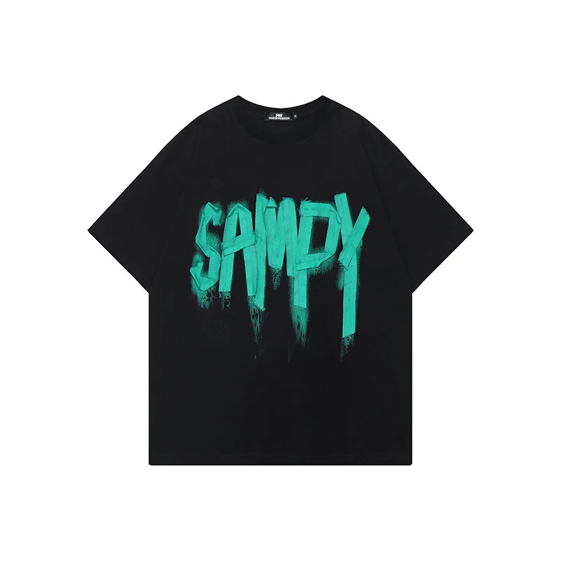 

Футболка Y2k Мужская/женская с коротким рукавом, свободная повседневная Уличная футболка с надписью и полурукавами