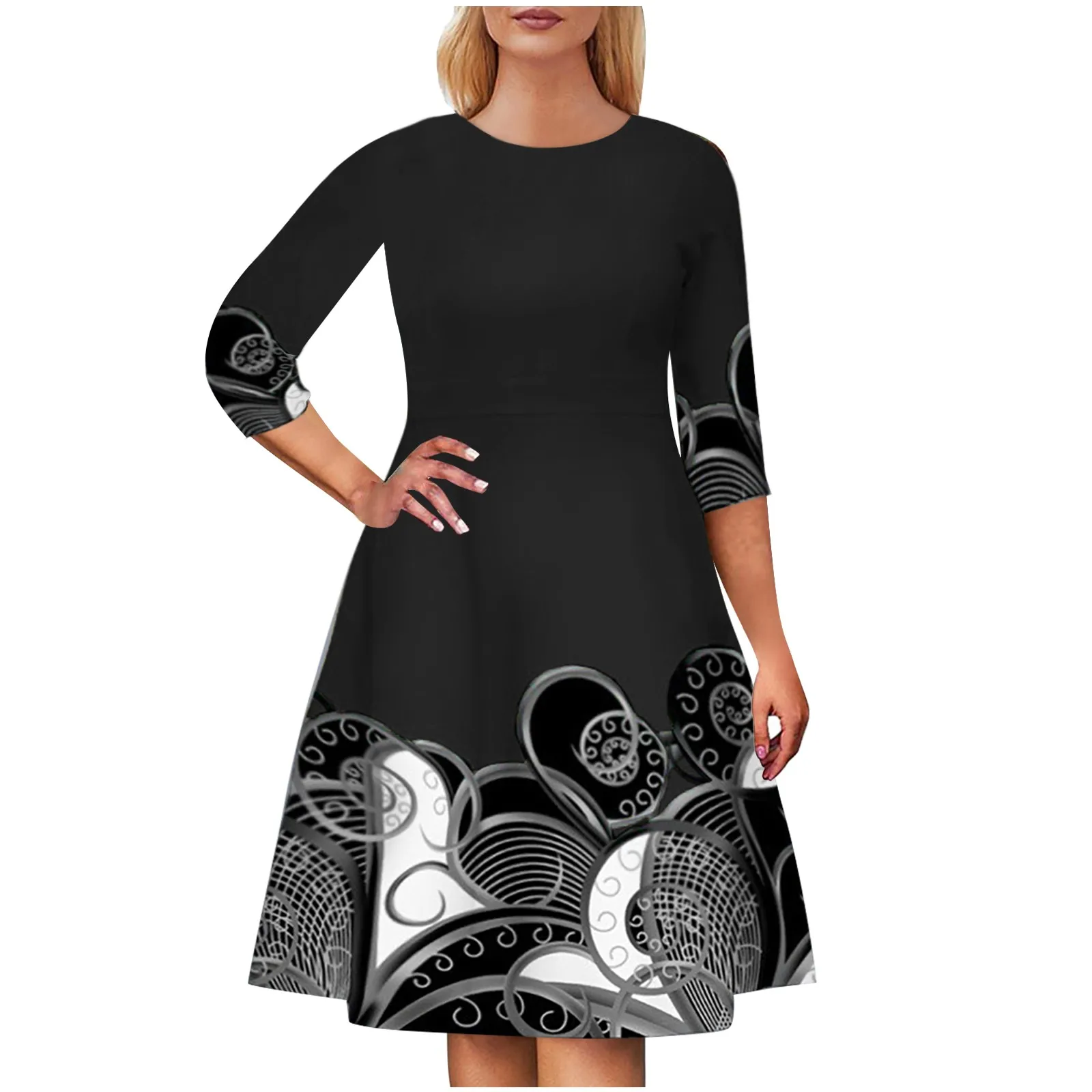 

Pocket Maxi Dresses for Women Women's Autumn And Winter Stripped Dresses for Women Long Sleeve Solid Color Dresses for Women