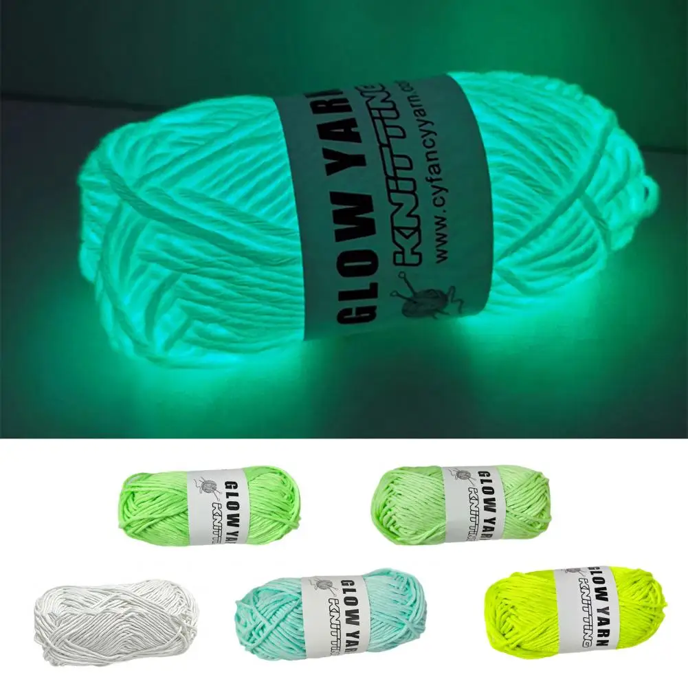 Great Knitting Yarn Glow in The Dark Lightweight Household Hand-woven Crochet Yarn  Luminous Yarn    Luminous Yarn 1 Roll