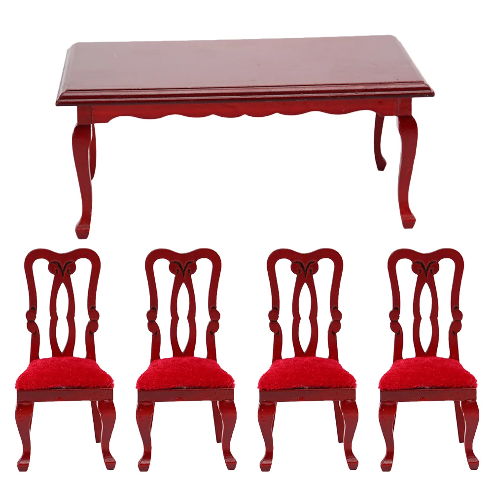 Винтажный набор обеденных стульев миниатюрный стол и стулья кукольный домик