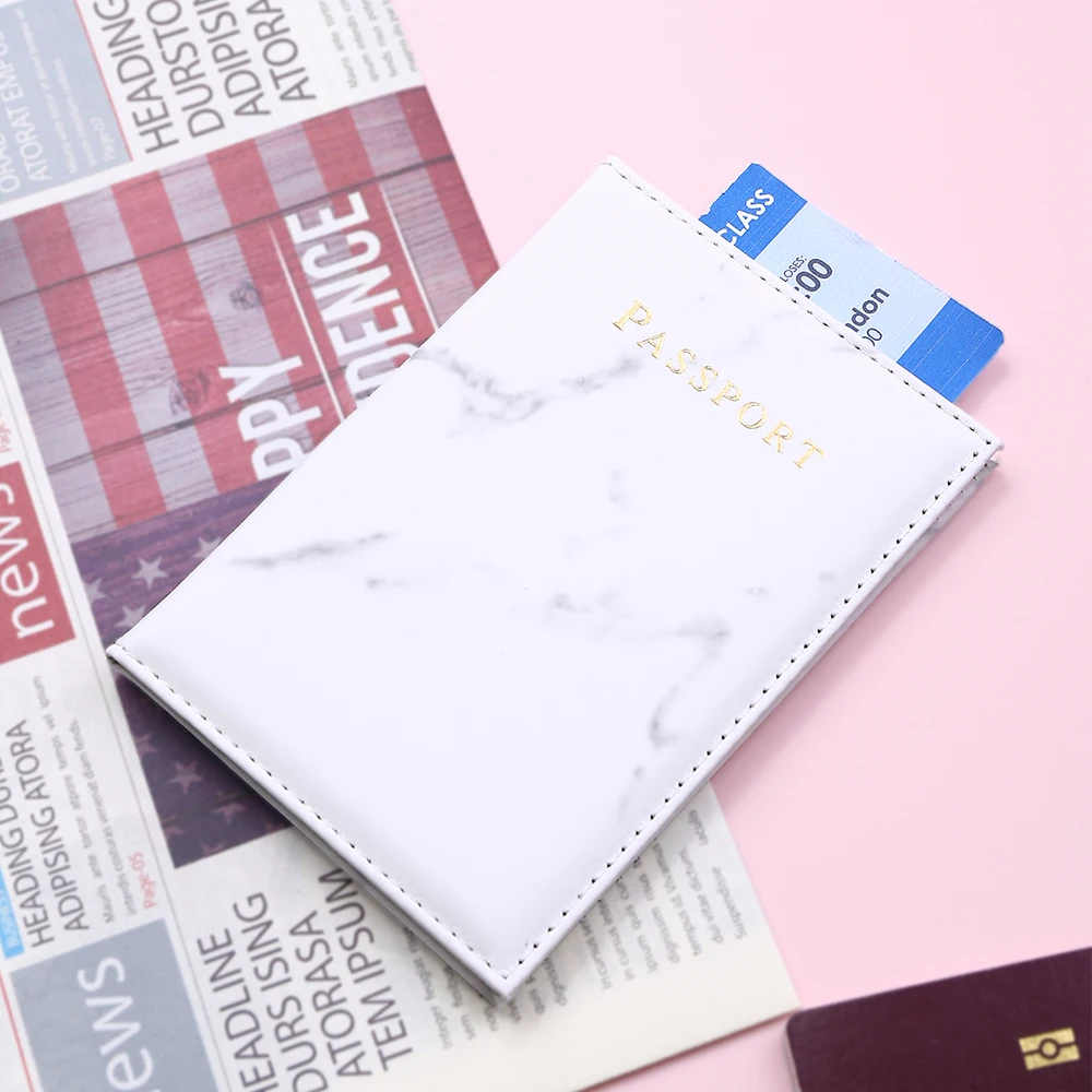

Модная Обложка для паспорта для мужчин и женщин, футляр для паспорта, удостоверения личности, кредитных карт, из искусственной кожи под мрамор, сумка-кошелек