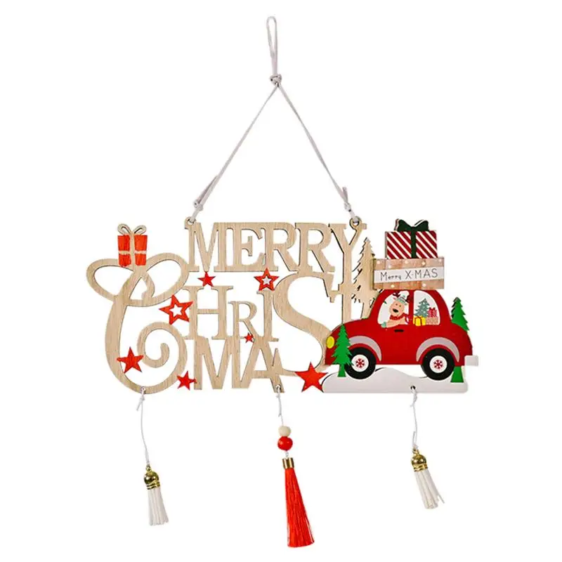 

Christmas Plaques And Signs Wooden Cutout Tassel Letter Board Happy New Year Sign Wall Art Sign Sign Decor For Living Room