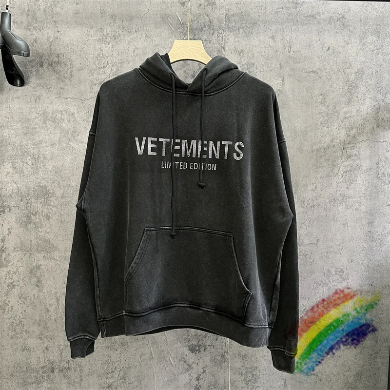 

Diamond Vetements Limited Edition Hoodie Men Women 1:1 Best Quality Heavy Washed Hooded Oversize VTM Pullover