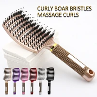 bristlenylon hair brush girls hair scalp massage comb women wet curly detangle hair brush for salon hairdressing styling tool