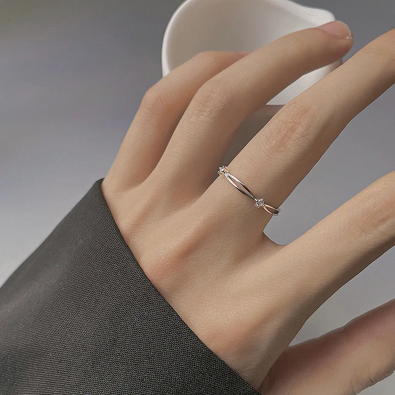 

Minimalist Double Layer Hollow Out Silver Black Heart Rings for Women Ladies Simple Trendy Retro Anillos Party Gifts Accessories