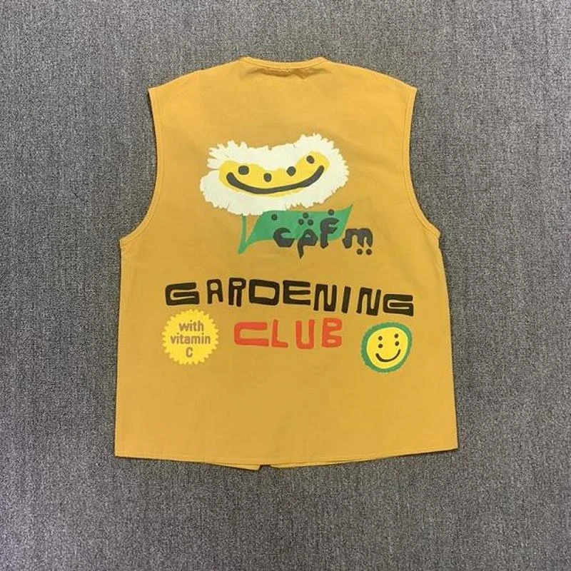 

22SS 3D Foam Printing CPFM.XYZ T Shirts Sleeveless 1:1 High Quality Kanye West Streetwear Hip Hop CPFM Top Tees