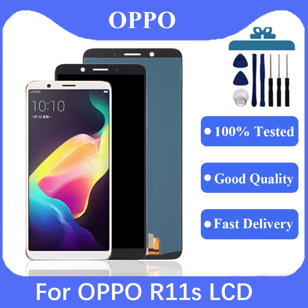 6,01 дюймовый ЖК-дисплей для OPPO R11s CPH1719, ЖК-дисплей кодирующий преобразователь сенсорного экрана в сборе, замена для OPPO R11s LCD