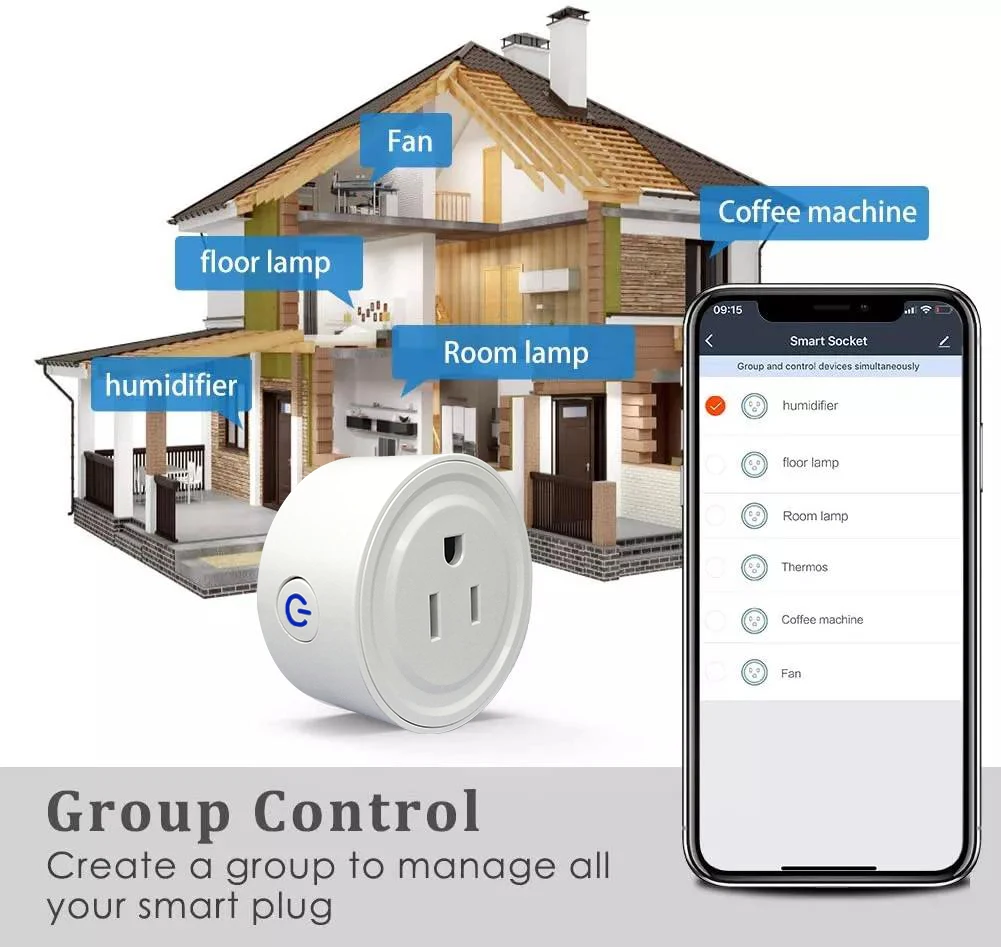 

Tuya US Smart WiFi Power Plug Mobile Phone Outdoor Remote Control Wireless Socket