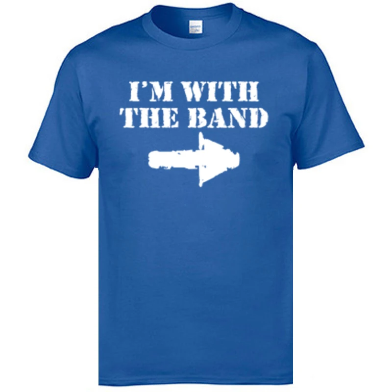 

Im With The Band Round Collar T-Shirt Thanksgiving Day Europe T Shirt Retro All Cotton Sweatshirts Young