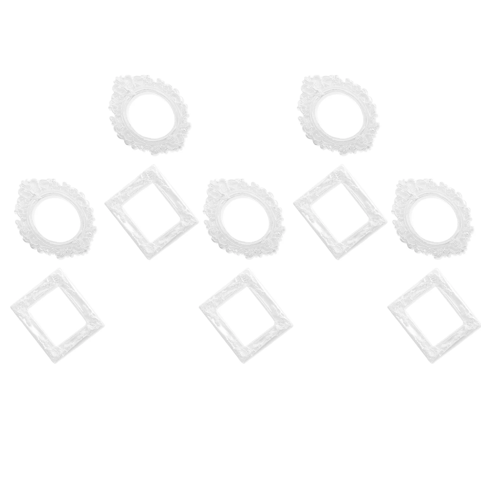 

10 Pcs Baroque Frame Silicone Molds Resin Tabletop Display Frame Silcone Molds DIY Photo Frame Display Stand Photo Display Frame