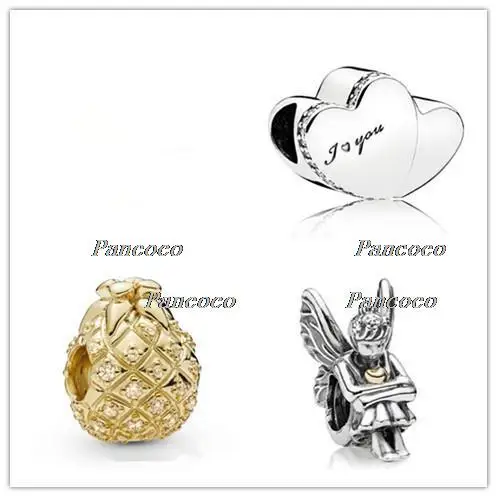 Женский браслет и ожерелье из серебра 925 пробы с золотым ананасом |