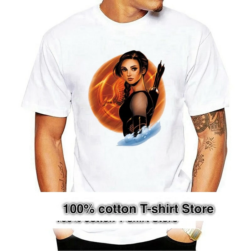 

Hunger Games 'Catching Fire' Inspired Katniss Everdeen Fantasy Art T-Shirt Men'S T-Shirts Summer Style Fashion Swag Men T Shirts