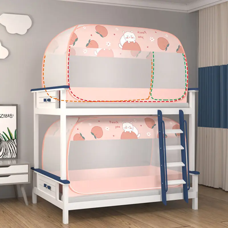 

Cartoon Printing Pattern Children Room Mosquito Nets Student Dormitory Bunk Bed Mosquito Net Tent Yurt Anti-mosquito Mesh Cover