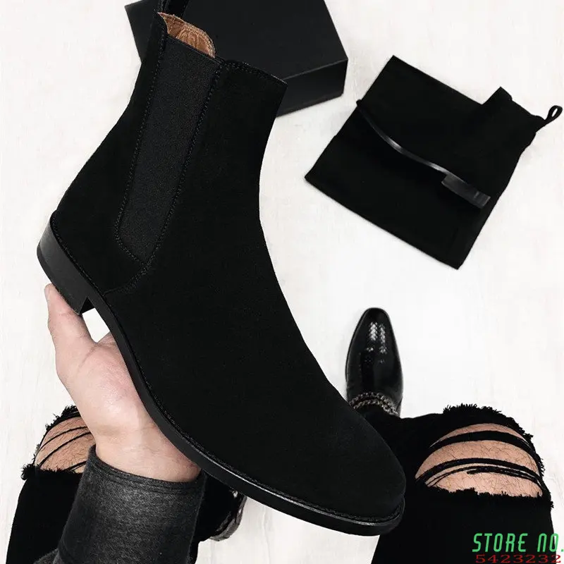 

Мужские ботинки челси высокого качества, мужские ботильоны, мужские винтажные классические туфли, черные, коричневые деловые мужские ботинки Madehand