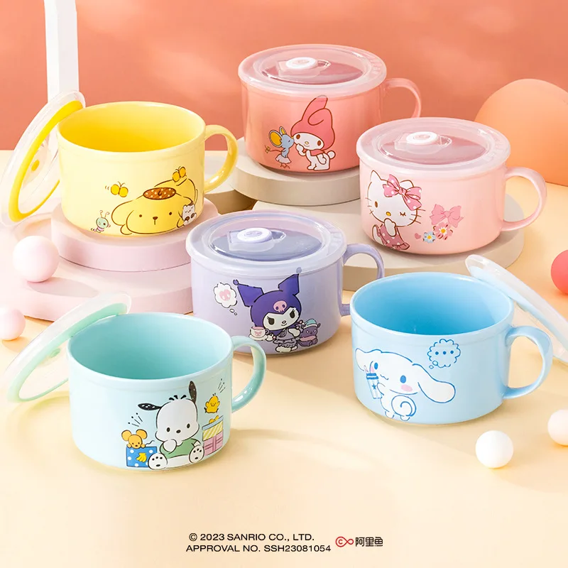 Керамическая миска Sanrio Hello Kitty My Melody Cinnamoroll герметичная для свежести с крышкой