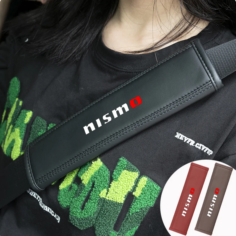 

2 шт., защитный чехол для ремня безопасности автомобиля Nissan Nismo Almera Tiida Sunny QASHQAI Skyline Juke X-TRAI
