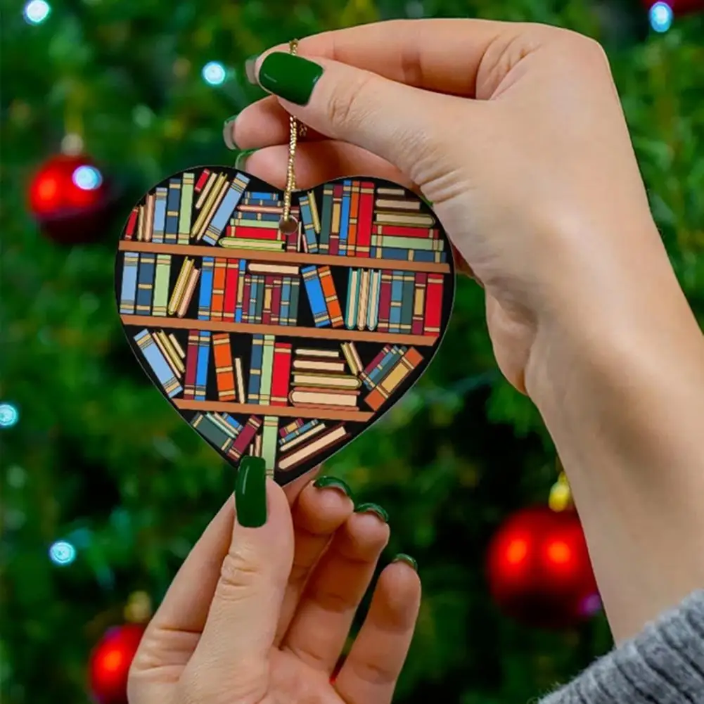 

Рождественская подвеска, прочная книжка для влюбленных, книжная полка в форме сердца, женский новогодний подарок, Рождественское украшение