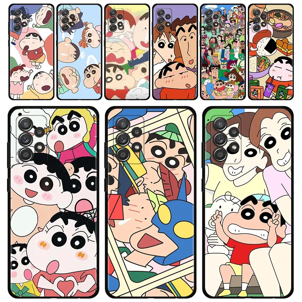 

Phone Case For Samsung Galaxy A12 A52 A51 A32 A21s A71 A02s for Samsung A22 A72 A52s A31 A41 A03 A13 A02 Cover Crayon Shinchan