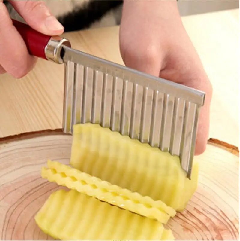

Kitchen Potato Wavy Edged Knife Stainless Steel Kitchen Gadget Vegetable Fruit Cutting Peeler Cooking Tools kitchen Accessories