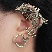 2pcs punk temptation metal dragon bite ear wrap cuff earrings for women men clip earings no pierced ej006