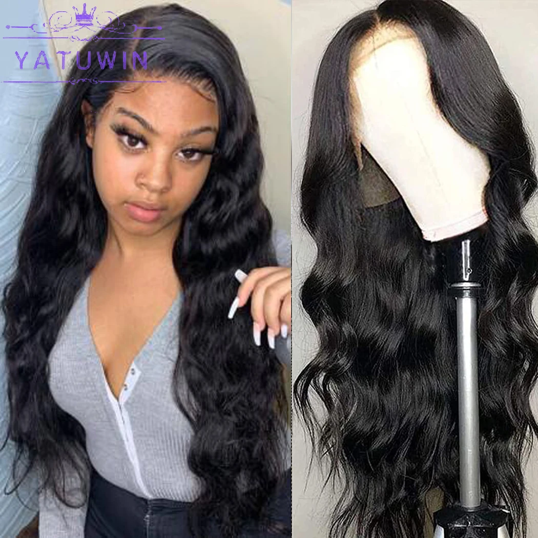 

YATUWIN Body Wave Lace Front Wig 100%Human Hair 13 x 4 Lace Closure Frontal Wig Pre Plucked With Baby Hair Glueless Wig