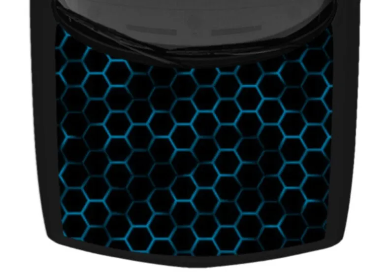 

car sticker Hexagon Mosaic Light Blue Design Black SUV Van Car Pickup Truck Hood Wrap Vinyl Graphic Decal
