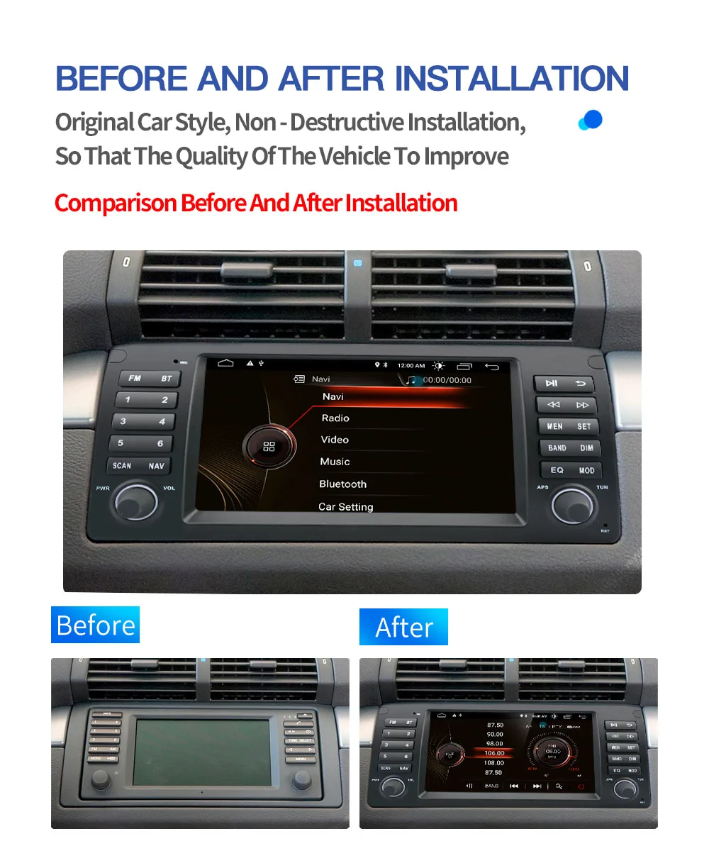 Автомобильный dvd-плеер с сенсорным экраном 4 + 64 ГБ Android 1996 радио зеркалом заднего