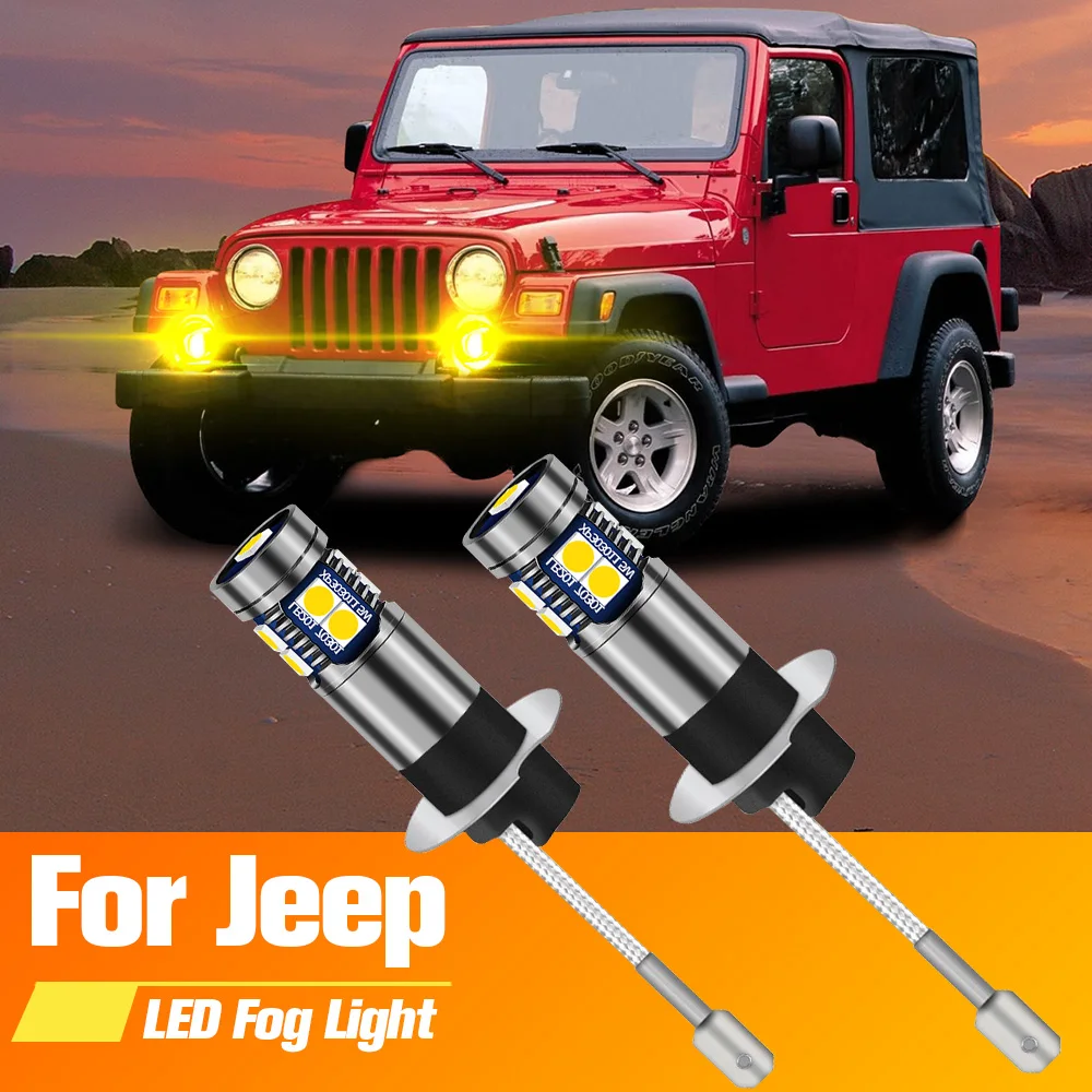 

2x LED Fog Light Blub H3 Lamp Canbus No Error For Jeep Cherokee XJ 1984-2001 Grand Cherokee 2 1998-2005 Wrangler 2 TJ 1996-2007