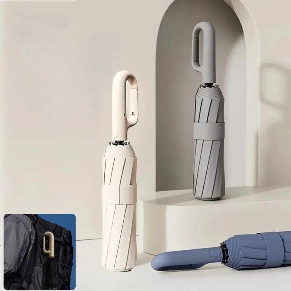 Очень большой зонт с пряжкой автоматический складной крючком и ручкой