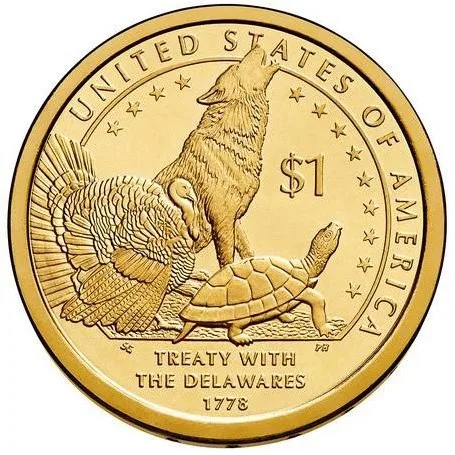 

США 2013, Sacagavi, Индийская серия, торговый маршрут, $1 монета, 100% оригинал