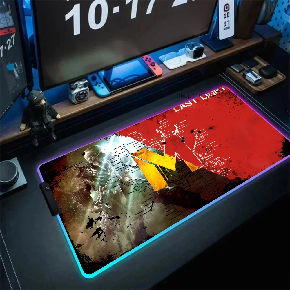Gaming Metro 2033 Mousepad XXL RGB Mouse Pads HD Black Gamer Accessories Large LED