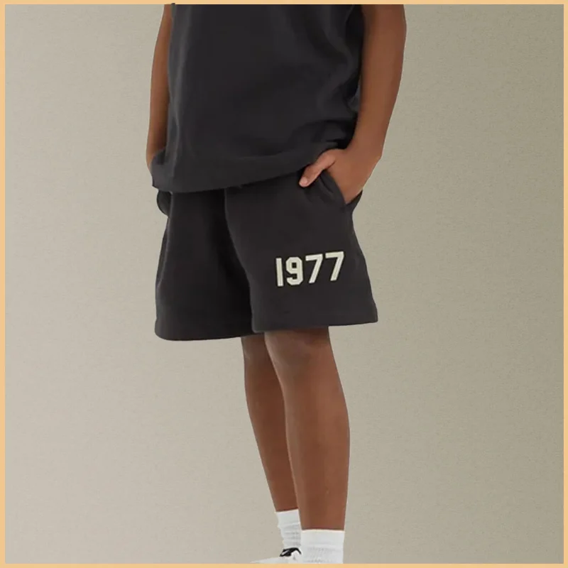 ESSENTIALS Fashion Children's Shorts 1977 Printed Casual Cotton Pants Luxury Brand Design High Street Loose Parent-child Wear