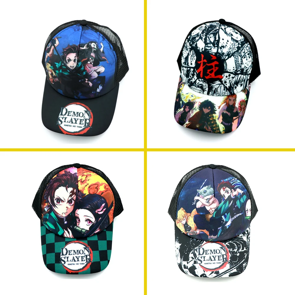 

Demon Slayer: Kimetsu No Yaiba/Kamado Tanjirou Size Adjustable Baseball Cap Trucker Cap Anime Cap