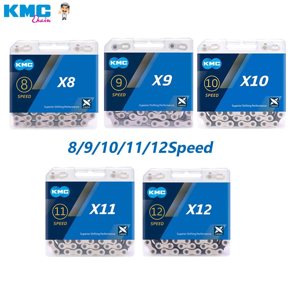 

Велосипедная цепь KMC X8 X9 X10 X11 X12, цепь для горного шоссейного велосипеда, детали для Shimano SRAM, 8 в, 9 В, 10 в, 11 в, 12 В