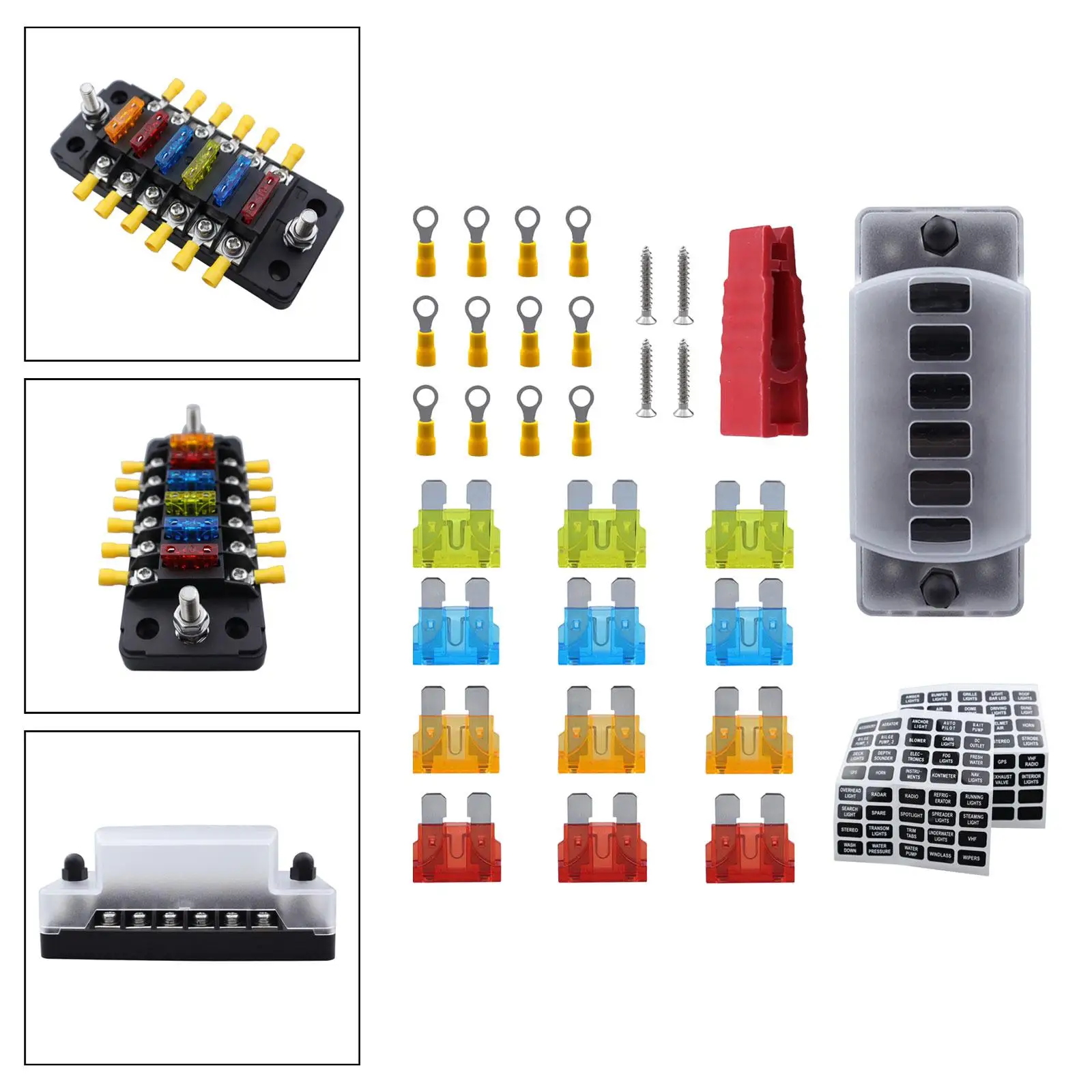 6-контактный блок предохранителей водонепроницаемая панель держателя цепи для