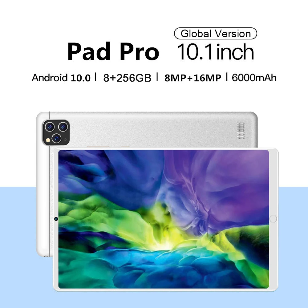 Фото Планшет Pad Pro, 10 дюймов, 8 ГБ ОЗУ, 256 Гб ПЗУ, планшет на Android 10,0, планшеты с двумя вызовами, GPS, 10 ядер, планшетный ПК Google Play Type-C №4