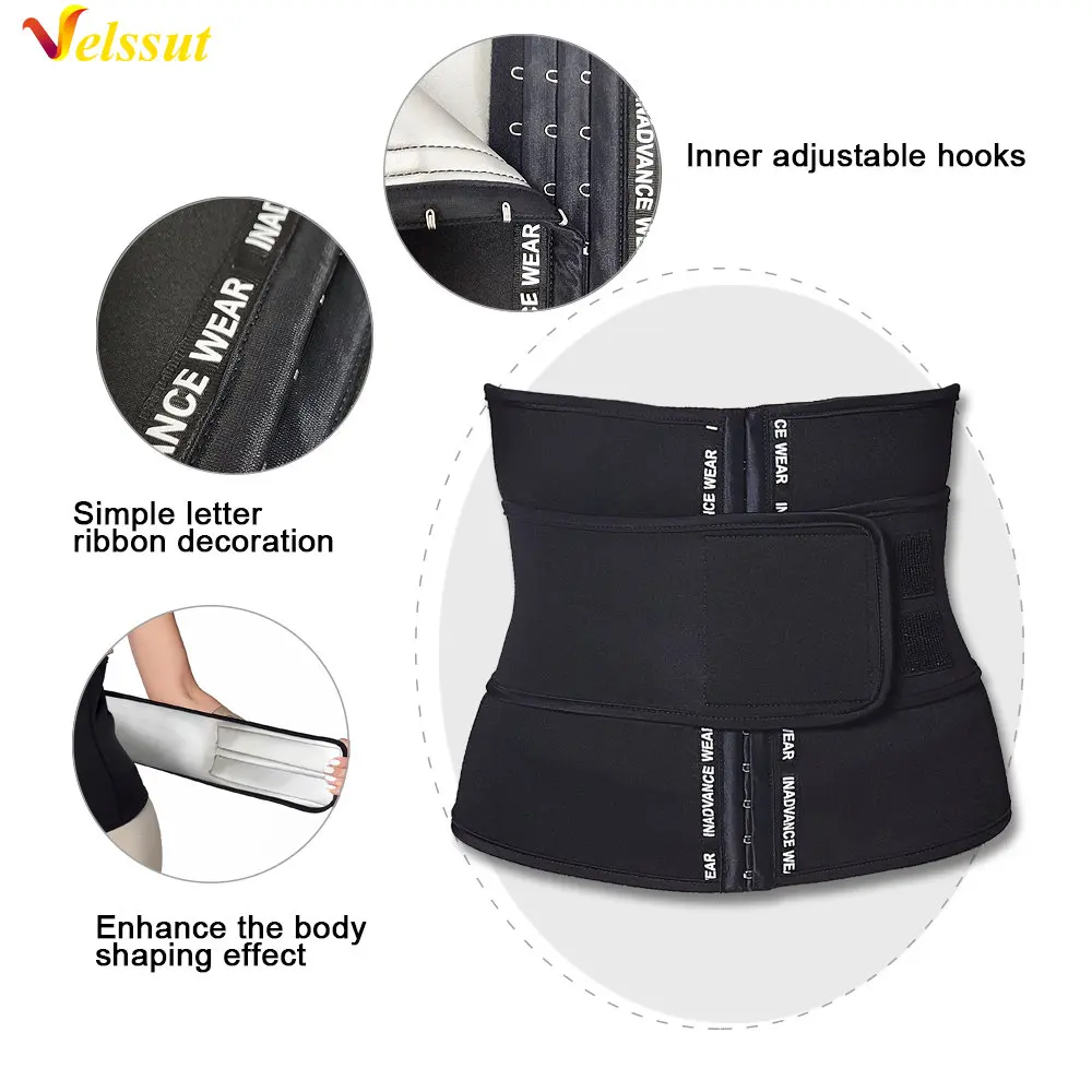 Velssut Sauna Waist Trainer for Women Weight Loss Belly Belt Hot Sweat Girdle Tummy Control Band Body Shaper Fat Burning Workout