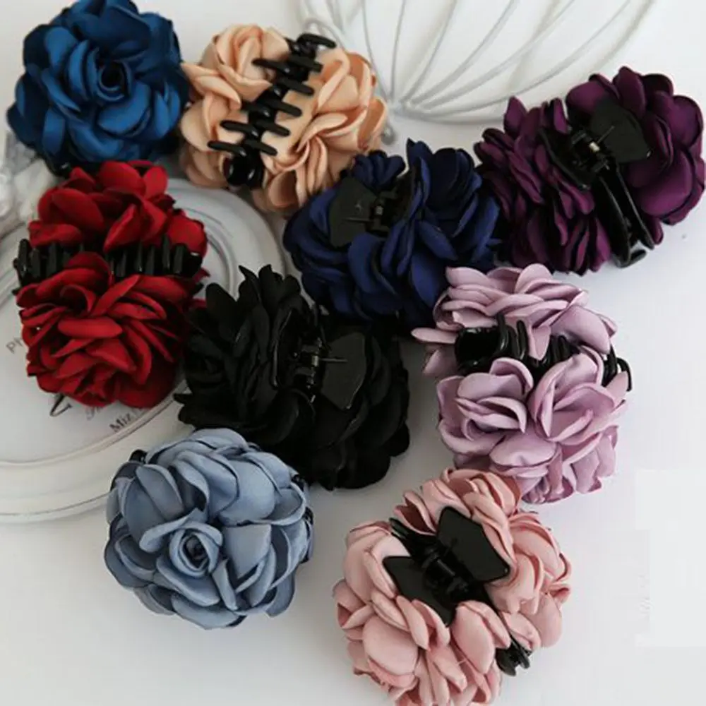 

Fashion 1 Pcs Women Korean Gift Accessories Barrette Hair Claw Jaw Hair Clip Rose Flower